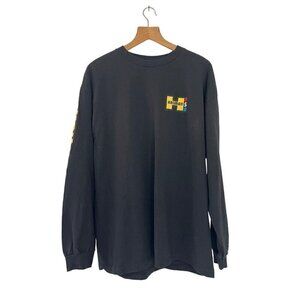 Vtg Thor Hallman USA Big H Black Long Sleeve Men's Sz XL Tee Shirt Motorcycle